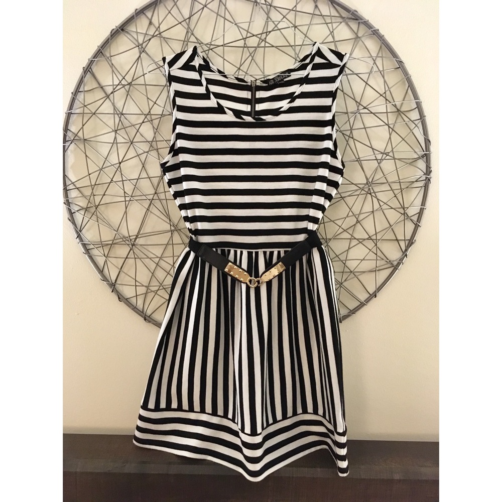 Black and White Striped Dress